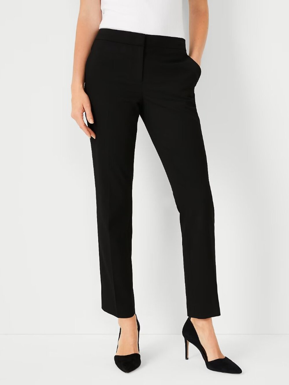 Ann Taylor The Ankle Pant in Seasonless Stretch Black Sz 14 Curvy Fit Like New!!